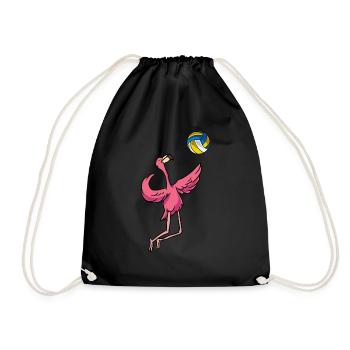 Volleyball Flamingo Volleyball-Team Trainer - Turnbeutel - Schwarz - Vorne