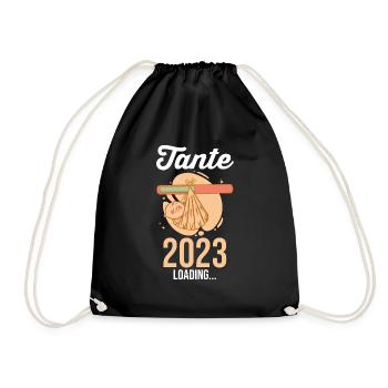 Tante 2023 Schwangerschaft Schwanger Werdende Tant - Turnbeutel - Schwarz - Vorne