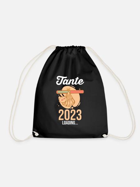 Tante 2023 Schwangerschaft Schwanger Werdende Tant - Turnbeutel - Schwarz