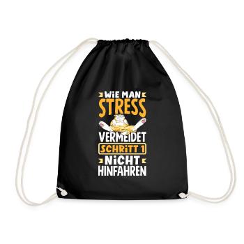 Avoid stress Don't go there Colleague Faulenzer - Drawstring Bag - black - Front
