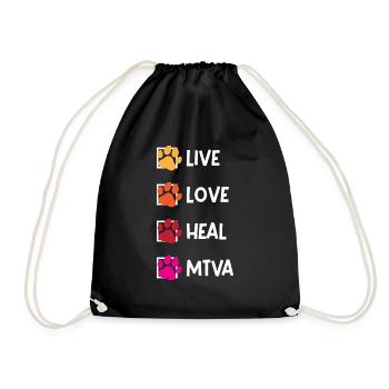 Live, love, heal, mtva tierarzthelfer design - Turnbeutel - Schwarz - Vorne