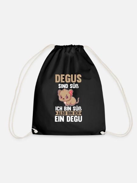 Degu sind süß ich bin süß also bin ich ein Degu - Turnbeutel - Schwarz