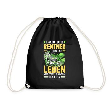 Endlich Rentner Zeit das Leben auf vier Rädern zu - Turnbeutel - Schwarz - Vorne