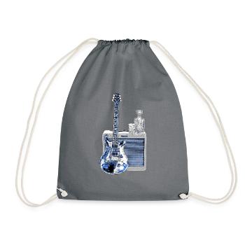 Guitar and Whisky | Amplifiers, Music, Festival - Drawstring Bag - grey - Front