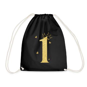 1e anniversaire couronne doré - Sac de sport léger - noir - Devant