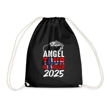 Angeltour Norwegen Fischer Angelteam Karpfen Angel - Turnbeutel - Schwarz - Vorne