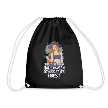 Trick Or Train Anti Halloween Fitness - Drawstring Bag - black - Front