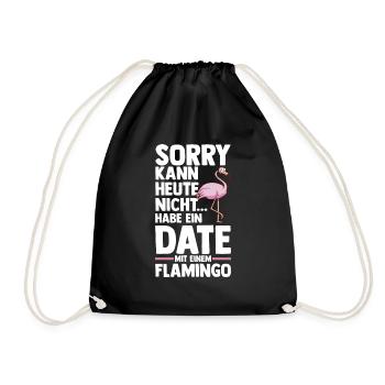 Habe Ein Date mit Meinem Flamingo - Turnbeutel - Schwarz - Vorne