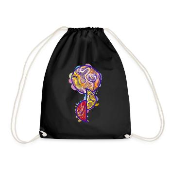 Organ Donation Tattoo Symbol - Drawstring Bag - black - Front