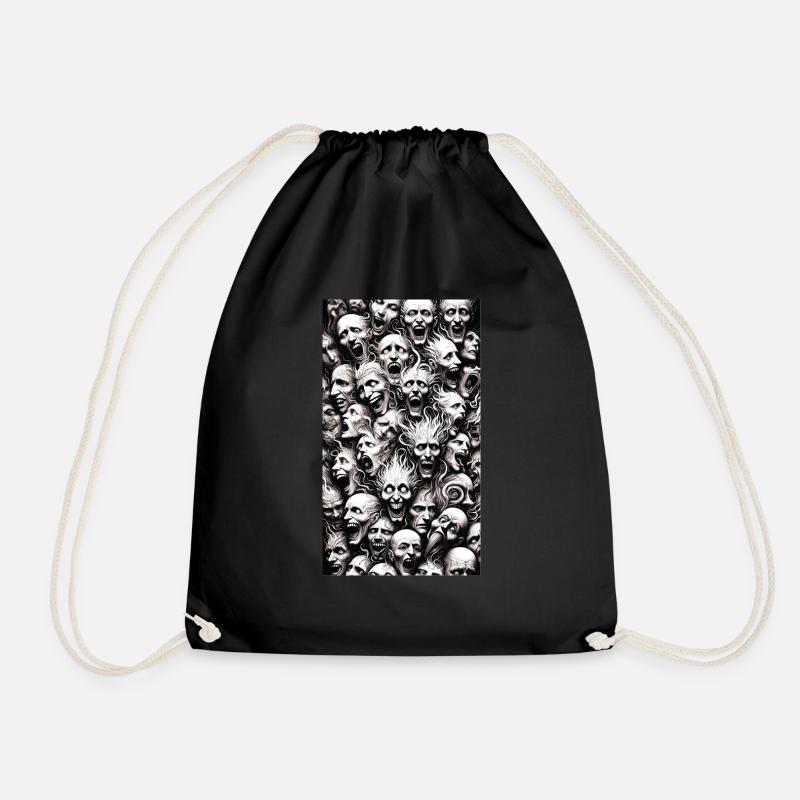 Faces Madness - Drawstring Bag - black