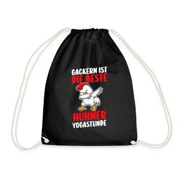 Huhn Bauer Bauernhof Küken Landwirt Hühner - Turnbeutel - Schwarz - Vorne