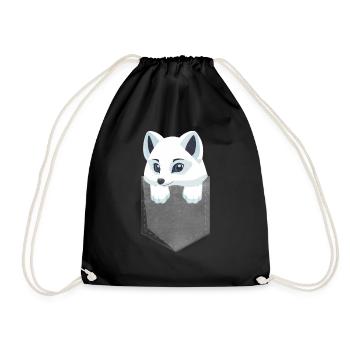 Niedliches Polarfuchs-Geschenk - Turnbeutel - Schwarz - Vorne