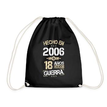 18e anniversaire - Fabriqué en 2006 18 ans à donner la guerre - Sac de sport léger - noir - Devant
