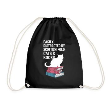Katze Scottish Fold Geschenk - Turnbeutel - Schwarz - Vorne
