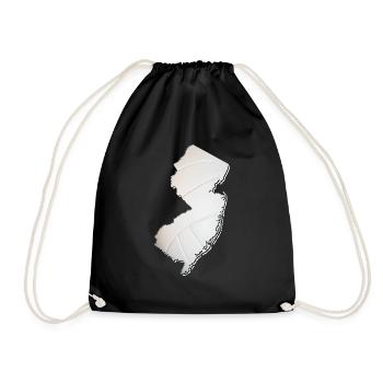 New Jersey (United States) | real volleyball | Map - Drawstring Bag - black - Front
