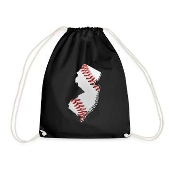New Jersey (United States) | real baseball | Map - Drawstring Bag - black - Front