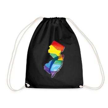 New Jersey (United States) | Real Flag | LGBTQIA+ - Drawstring Bag - black - Front