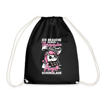 Funny Horse Saying Therapist Pony - Drawstring Bag - black - Front
