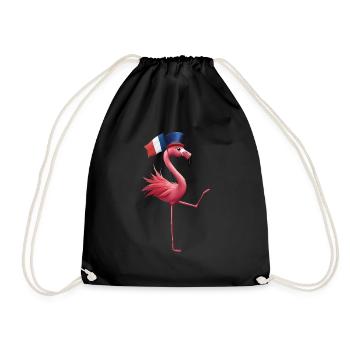 Flamingo - Turnbeutel - Schwarz - Vorne