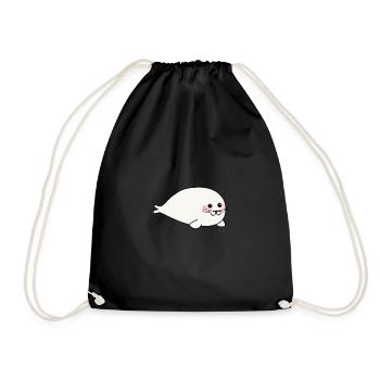Cute seal bébé / phoque douce - Sac de sport léger - noir - Devant