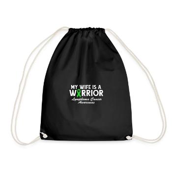 Ma femme est une guerrière -Ruban vert -lymphome - Sac de sport léger - noir - Devant