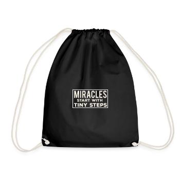 Les miracles commencent par de petits pas de Zi drôle - Sac de sport léger - noir - Devant