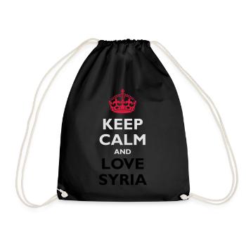 Keep Calm & Love Syria - Turnbeutel - Schwarz - Vorne