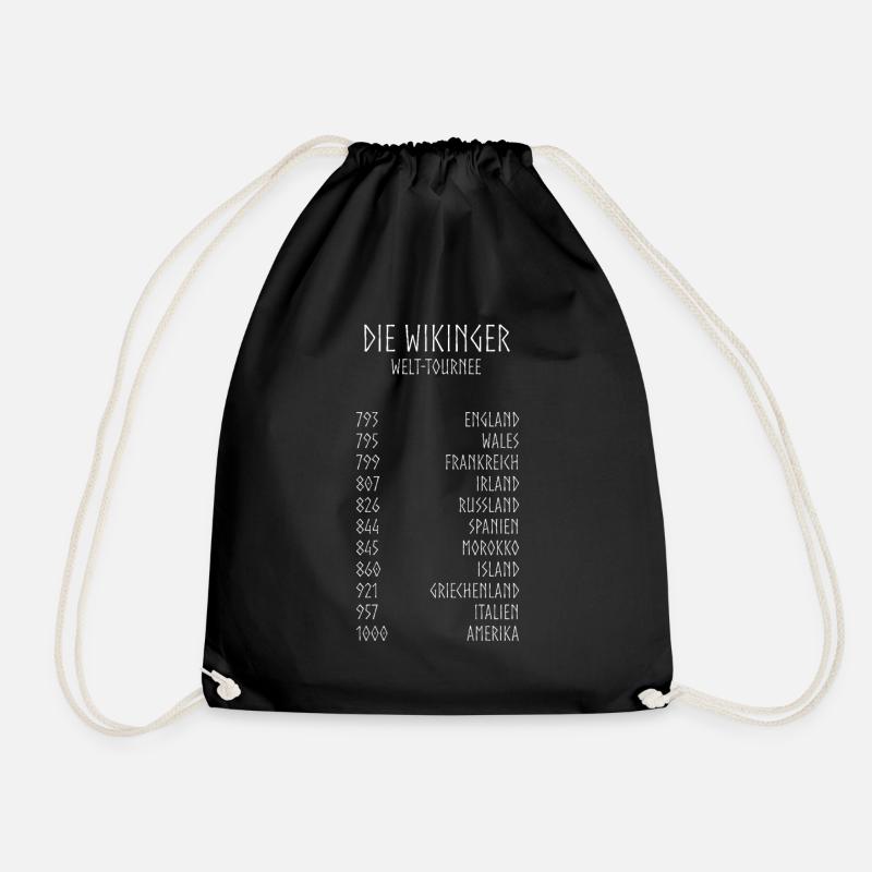 Viking tour dates - Drawstring Bag - black