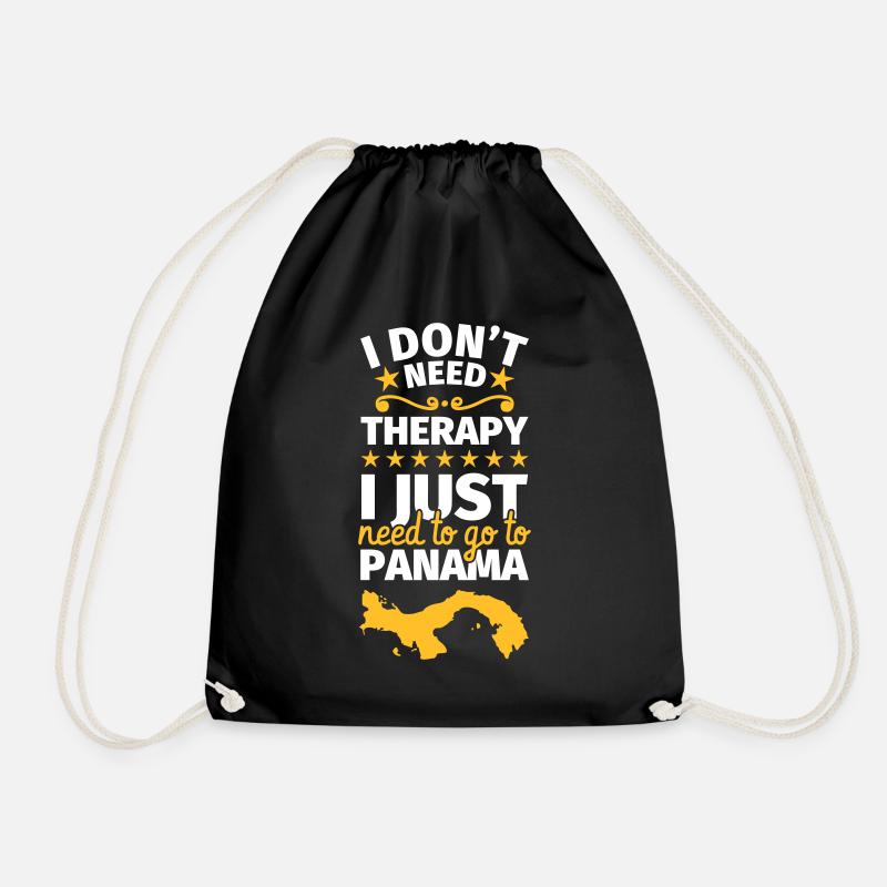 Panama gifts funny saying - Drawstring Bag - black