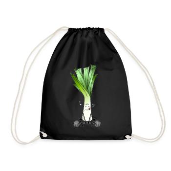 Leek - The weightlifter - Drawstring Bag - black - Front