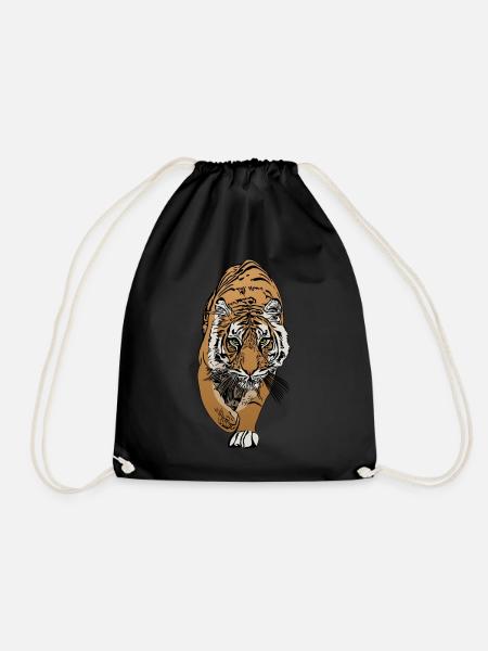 Tiger Raubtier Motiv Tier Motiv - Turnbeutel - Schwarz
