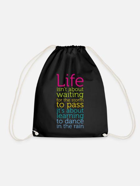 Life is not about heading for the storm - Drawstring Bag - black