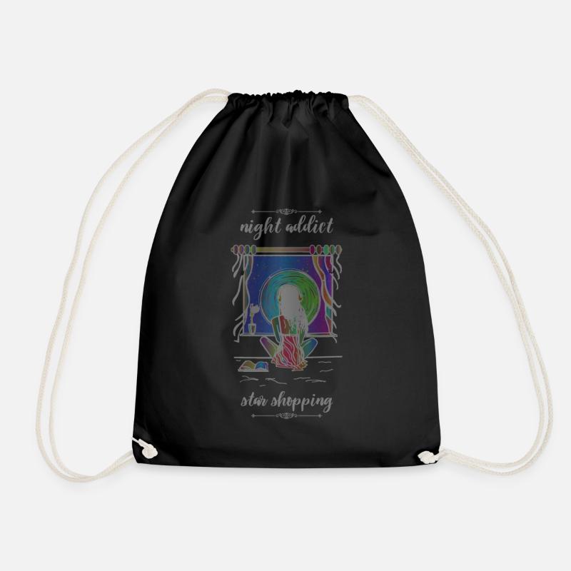 night addict - Drawstring Bag - black