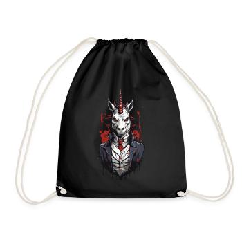 Dark Vampire Unicorn Halloween Design - Drawstring Bag - black - Front