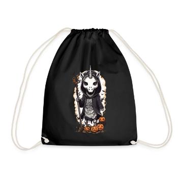 Düsteres Einhorn Skelett Magie Gothic Design - Turnbeutel - Schwarz - Vorne