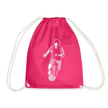 Fußballspieler Zeichnung - Turnbeutel - Fuchsia - Vorne