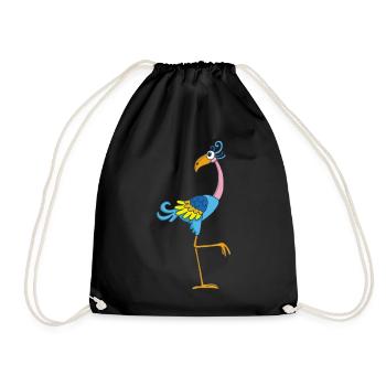 Lustiger Vogel - Turnbeutel - Schwarz - Vorne