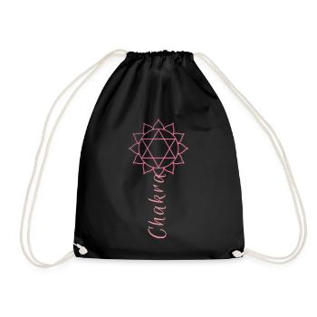 Chakra, fleur, chakra du cœur, symbole, rose - Sac de sport léger - noir - Devant