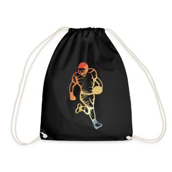 Vintage Football Player Sketch - Drawstring Bag - black - Front