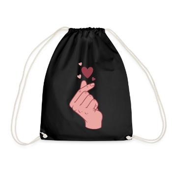 Kpop Finger Herz Koreanischer Pop Süße Liebe Koreanisch - Turnbeutel - Schwarz - Vorne