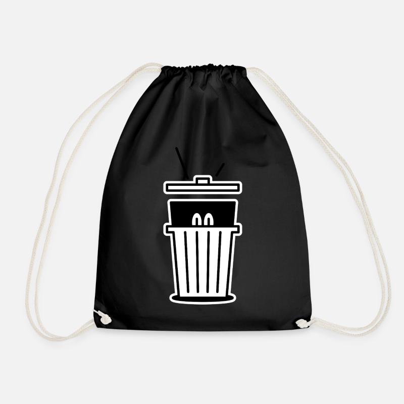 Thug Hiding In A Trash Can - Drawstring Bag - black