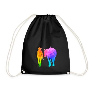 Western Lady Western Rider - Drawstring Bag - black - Front