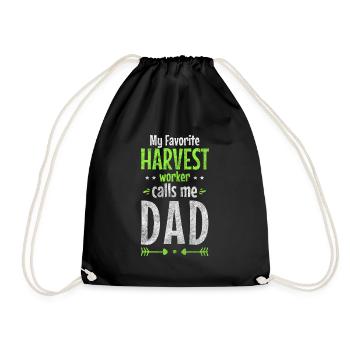 Farmer Field Worker Tractor Field - Drawstring Bag - black - Front