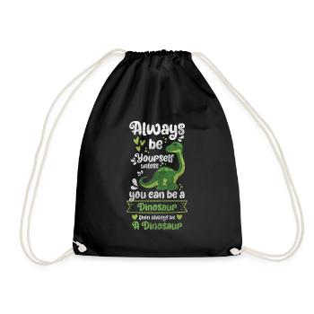 Dinosaur Fossil Triceratops Childhood - Drawstring Bag - black - Front