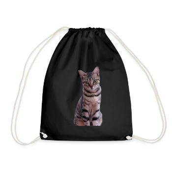 Cat Kitten - Drawstring Bag - black - Front