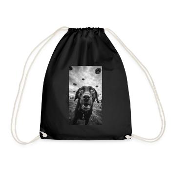 Alien UFO Drôle Chien Meme Selfie - Sac de sport léger - noir - Devant