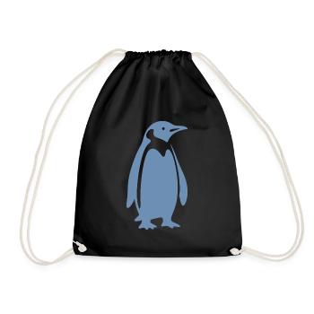Cool Penguin Silhouette Minimalist Design - Drawstring Bag - black - Front