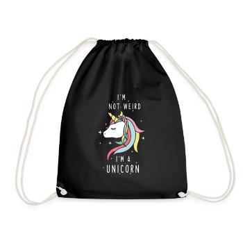 I'm not weird I'm a unicorn - Drawstring Bag - black - Front
