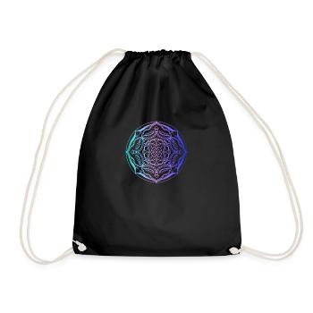 Mandala blue - Turnbeutel - Schwarz - Vorne