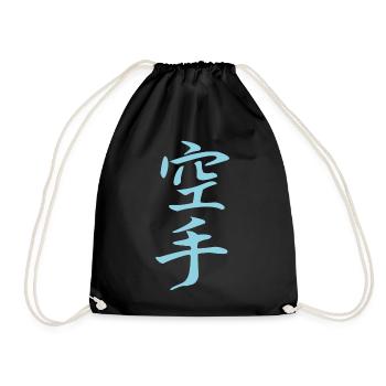 Karaté Kanji Design en bleu - Sac de sport léger - noir - Devant